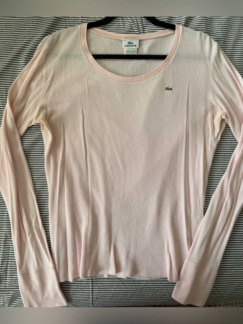 Women's Lacoste Light Pink Long-Sleeve Thermal Top